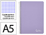 CUADERNO ESPIRAL LIDERPAPEL DIN A5 WITTY TAPA DURA 80H 90GR CUADRO 4MM CON MARGEN COLOR VIOLETA