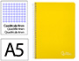 CUADERNO ESPIRAL LIDERPAPEL A5 WITTY TAPA DURA 80H 90GR CUADRO 4MM CON MARGEN COLOR AMARILLO