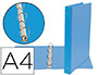 CARPETA DE 4 ANILLAS 25 MM MIXTAS LIDERPAPEL A4 CARTON FORRADO PVC AZUL