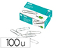 CLIPS LIDERPAPEL N3 LABIADOS 43 MM CAJA DE 100 UNIDADES