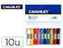 LAPICES CERA MANLEY CAJA DE 10 COLORES SURTIDOS
