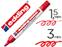 ROTULADOR EDDING MARCADOR PERMANENTE 3000 ROJO PUNTA REDONDA 1,5-3 MM RECARGABLE