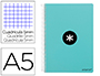 CUADERNO ESPIRAL LIDERPAPEL A5 ANTARTIK TAPA DURA 80H 100 GR CUADRO 5MM COLOR MENTA