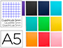 CUADERNO ESPIRAL LIDERPAPEL A5 MICRO JOLLY TAPA FORRADA 140H 75 GR CUADRO 5MM 5 BANDAS6 TALADROS COLORES SURTIDOS