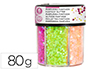 PURPURINA FANTASIA LIDERPAPEL CORAZON Y ESTRELLA COLORES NEON BOTE DE 80GR