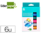 TEMPERA SOLIDA EN BARRA LIDERPAPEL ESCOLAR 10 GR CAJA DE 6 COLORES SURTIDOS
