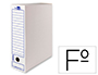 CAJA ARCHIVO DEFINITIVO LIDERPAPEL FOLIO CARTON RECICLADO 400G/M2 LOMO 100 MM BLANCO 365X100X251 MM