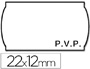ETIQUETAS METO ONDULADAS 22 X 12 MM PVP BLANCA (ADH2) ROLLO 1500 ETIQUETAS