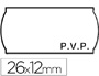ETIQUETAS METO ONDULADAS 26 X 12 MM PVP BLANCA ADH 2 ROLLO 1500 ETIQUETAS TROQUELADAS