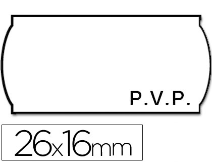 ETIQUETAS METO ONDULADAS 26 X 16 MM PVP BLANCA ADH 2 ROLLO 1200 ETIQUETAS TROQUELADAS