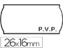 ETIQUETAS METO ONDULADAS 26 X 16 MM PVP BLANCA ADH 2 ROLLO 1200 ETIQUETAS TROQUELADAS