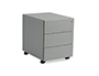 CAJONERA METALICA ROCADA CON TRES CAJONES SERIE STORE 53X42X58 CM ACABADO AC00 GRIS/GRIS