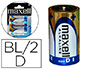 PILA MAXELL ALCALINA 1.5V TIPO D LR20 BLISTER DE 2 UNIDADES