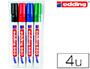 ROTULADOR EDDING PARA PIZARRA BLANCA 660 BLISTER DE 4 UNIDADES COLORES SURTIDOS RECARGABLE