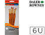 PINCELES DALER ROWNEY SIMPLY ART SINTENTICO MANGO CORTO DORADO BLISTER DE 6 UNIDADES