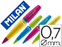 PORTAMINAS MILAN CAPSULE MIX 0,7 MM CON GOMA COLORES SURTIDOS