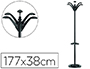 PERCHERO METALICO UNILUX FLORA PIE 6 COLGADORES CON PARAGUERO Y BANDEJA GOTEO NEGRO 177 X 38 CM