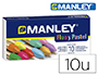 LAPICES CERA MANLEY FLUOR Y PASTEL CAJA DE 10 COLORES SURTIDOS