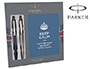 BOLIGRAFO PARKER JOTTER ACERO + AZUL + BLOC EXPOSITOR DE 9 SETS REGALO