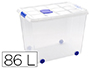 CONTENEDOR PLASTICO PLASTICFORTE 86 LITROS N 8 TRANSPARENTE CON TAPA 470X620X450 MM