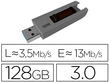 MEMORIA USB EMTEC B250 128 GB USB 3.0 SLIDE