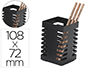 CUBILETE PORTALAPICES Q-CONNECT METAL CUADRADO NEGRO 72X108 MM