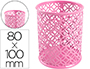 CUBILETE PORTALAPICES Q-CONNECT METAL REDONDO DIAMETRO 80 ALTURA 100 MM ROSA