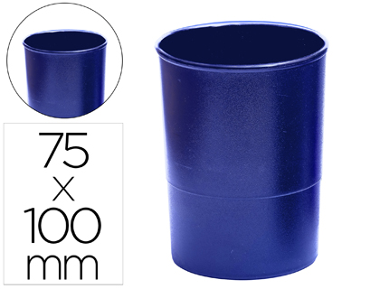 CUBILETE PORTALAPICES Q-CONNECT PLASTICO DIAMETRO 75 MM ALTURA 100 MM AZUL OPACO