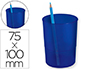 CUBILETE PORTALAPICES Q-CONNECT PLASTICO DIAMETRO 75 MM ALTURA 100 MM AZUL TRANSLUCIDO
