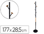 PERCHERO METALICO Q-CONNECT NEGRO CON DETALLES DE MADERA 5 COLGADORES 177X28,5 CM
