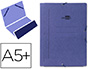 CARPETA LIDERPAPEL GOMAS CUARTO BOLSA CARTON PINTADO AZUL