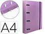 CARPETA CON RECAMBIO LIDERPAPEL A4 CUADRO 5MM 100 HOJAS 80G POLIPROPILENO 4 ANILLAS MIXTAS 25MM LAVANDA