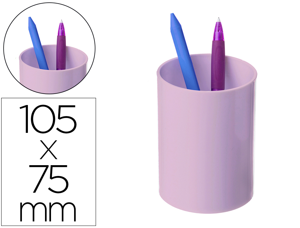 CUBILETE PORTALAPICES ARCHIVO 2000 ECOGREEN 100% RECICLADO ROSA PASTEL