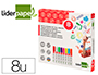 ROTULADOR LIDERPAPEL TIZA LIQUIDA PUNTA REDONDA TRAZO 6 MM CAJA DE 8 UNIDADES COLORES SURTIDOS