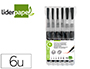 PINCEL LIDERPAPEL RECARGABLE PARA PRODUCTOS ACUARELABLES SET DE 6 UNIDADES GROSOR PUNTAS SURTIDAS