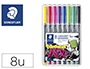 ROTULADOR STAEDTLER LUMOCOLOR PERMANENTE ART ESTUCHE DE 8 UNIDADES COLORES SURTIDOS