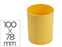 CUBILETE PORTALAPICES FAIBO PLASTICO COLOR AMARILLO PASTEL 78 MM DIAMETRO X 100 MM ALTO