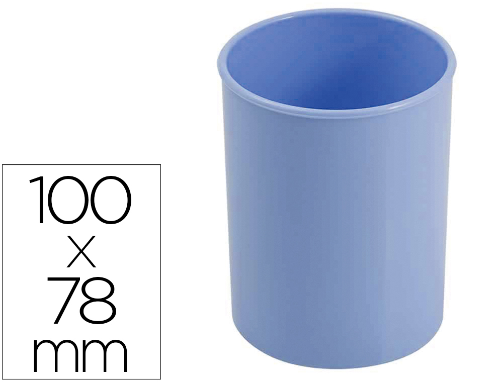 CUBILETE PORTALAPICES FAIBO PLASTICO COLOR AZUL PASTEL 78 MM DIAMETRO X 100 MM ALTO