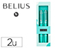 BOLIGRAFO BELIUS BARI SET CON 2 BOLIGRAFOS COLOR CELESTE PUNTA 1 MM TINTA AZUL EN CAJA DE REGALO