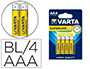 PILA VARTA SALINA SUPERLIFE AAA TIPO R-03 BLISTER DE 4 UNIDADES