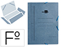CARPETA LIDERPAPEL GOMAS FOLIO 3 SOLAPAS CARTON PINTADO AZUL 410 G/M2