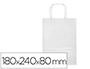 BOLSA PAPEL Q-CONNECT CELULOSA BLANCO XS CON ASA RETORCIDA 180X240X80 MM