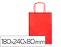 BOLSA PAPEL Q-CONNECT CELULOSA ROJO XS CON ASA RETORCIDA 180X240X80 MM