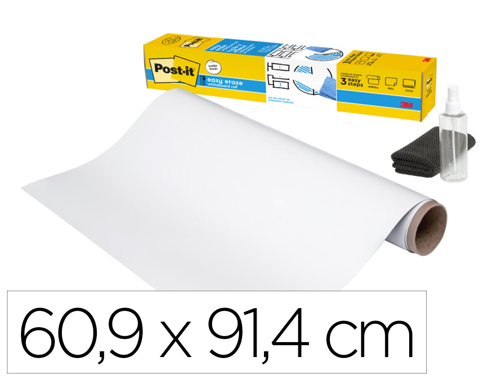 PIZARRA BLANCA POST-IT SUPER STICKY FLEX ROLLO ADHESIVO REMOVIBLE 60,9X91,4 CM