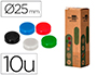 IMAN PARA SUJECION LIDERPAPEL ECOUSE PP RECICLADO PARA PIZARRA MAGNETICA 25 MM CAJA DE 10 UNIDADES