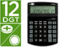 CALCULADORA LIDERPAPEL SOBREMESA XF40 12 DIGITOS DOS LINEAS SOLAR Y PILAS NEGRO 175X120X30 MM 40% RECICLADA