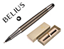 BOLIGRAFO BELIUS NEPTUNO ALUMINIO TEXTURA WAVY COLOR CAQUI TINTA AZUL CAJA DE DISEO