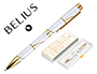 BOLIGRAFO BELIUS CARTE BLANCHE COLOR Y BLANCO DORADO TINTA AZUL CAJA DE DISEO