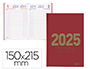 DIETARIO LIDERPAPEL 2025 CUARTO 15X21,5 CM COLOR ROJO PAPEL 70 GR