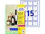 ETIQUETA COLGANTE AVERY BLANCA 50X50 MM IMPRIMIBLE DOBLE CARA CARTON 220 GR PACK DE 150 UNIDADES